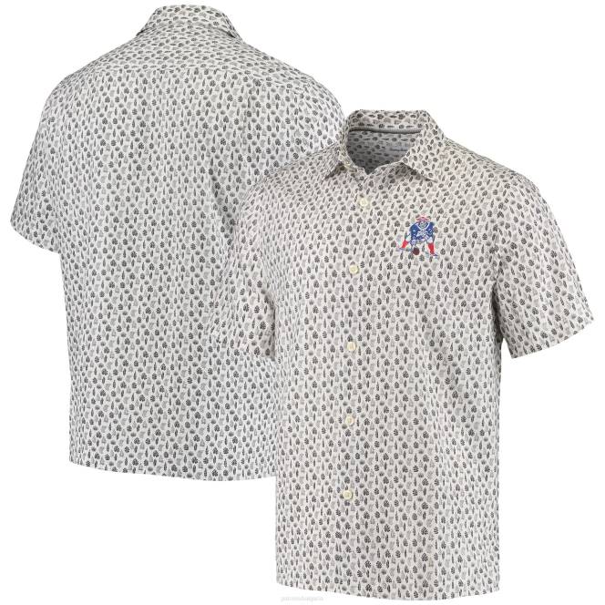 облекло Patriots Jersey tommy bahama бяла baja mar връщаща назад тъкана риза с копчета мъже T8TH1678