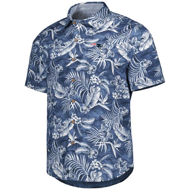 облекло Patriots Jersey tommy bahama navy aqua lush риза с пълни копчета мъже T8TH1340