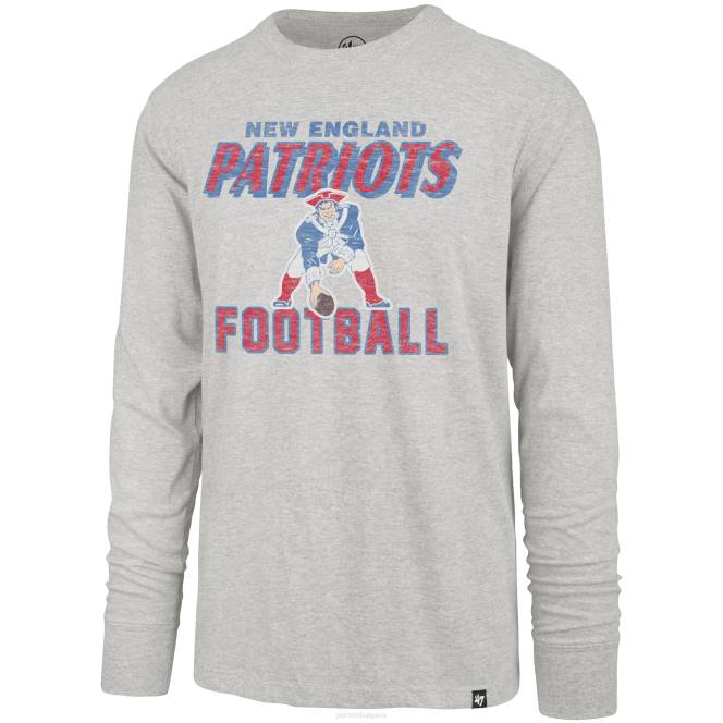 облекло Patriots Jersey 47 сива тениска с дълъг ръкав Dozer Franklin мъже T8TH1885