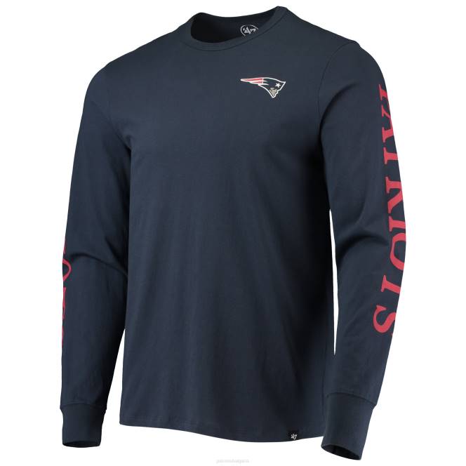 облекло Patriots Jersey 47 тъмносиня Франклин тениска с дълъг ръкав мъже T8TH1889