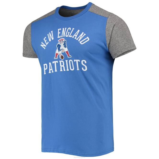 облекло Patriots Jersey Величествени конци Royal/Heathered Grey Gridiron Classics Филдгол Slub тениска мъже T8TH1899