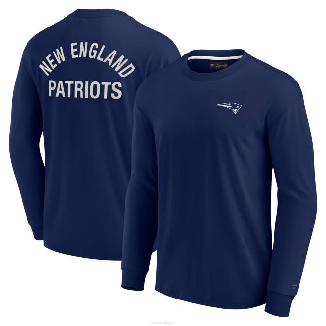 облекло Patriots Jersey супер мека тениска с дълъг ръкав, характерна за унисекс фанатици мъже T8TH1802