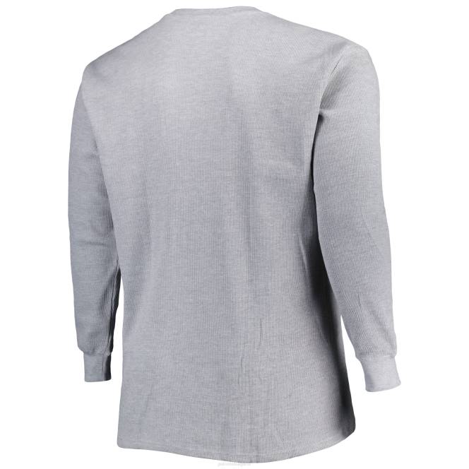 облекло Patriots Jersey термо тениска с дълги ръкави с вафлена плетка в хедър сиво мъже T8TH1825