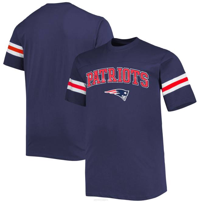 облекло Patriots Jersey тъмносиня тениска с големи и високи раета мъже T8TH1845