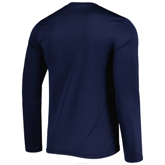 облекло Patriots Jersey нова ера тениска с дълъг ръкав в синьо комбиниране на автентични засади мъже T8TH1884