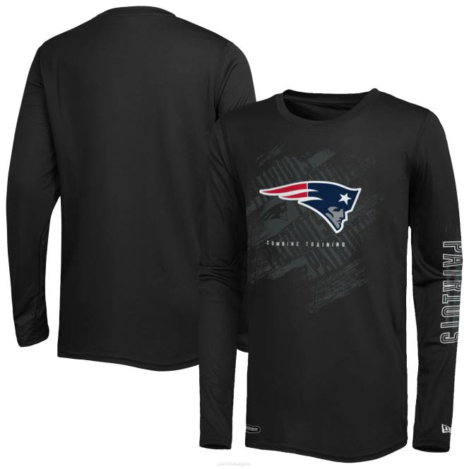 облекло Patriots Jersey нова ера черна комбинация автентична екшън тениска с дълъг ръкав мъже T8TH1898