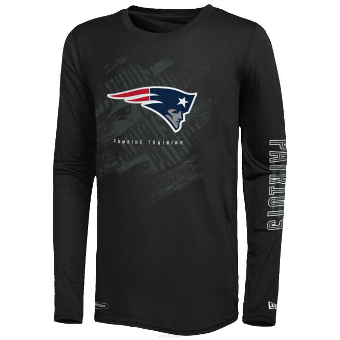 облекло Patriots Jersey нова ера черна комбинация автентична екшън тениска с дълъг ръкав мъже T8TH1898