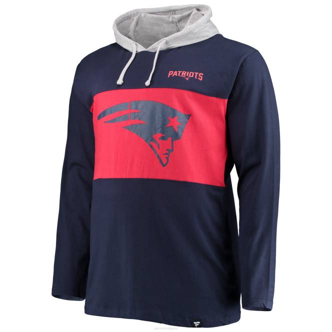 облекло Patriots Jersey тениска с дълъг ръкав с дълъг ръкав с голямо и високо лого на фанатици мъже T8TH1934
