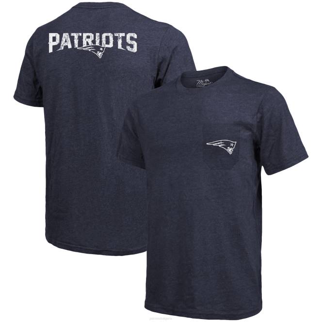 облекло Patriots Jersey тениска с джобове от три смеси с величествени нишки - тъмносиньо с перен мъже T8TH1937