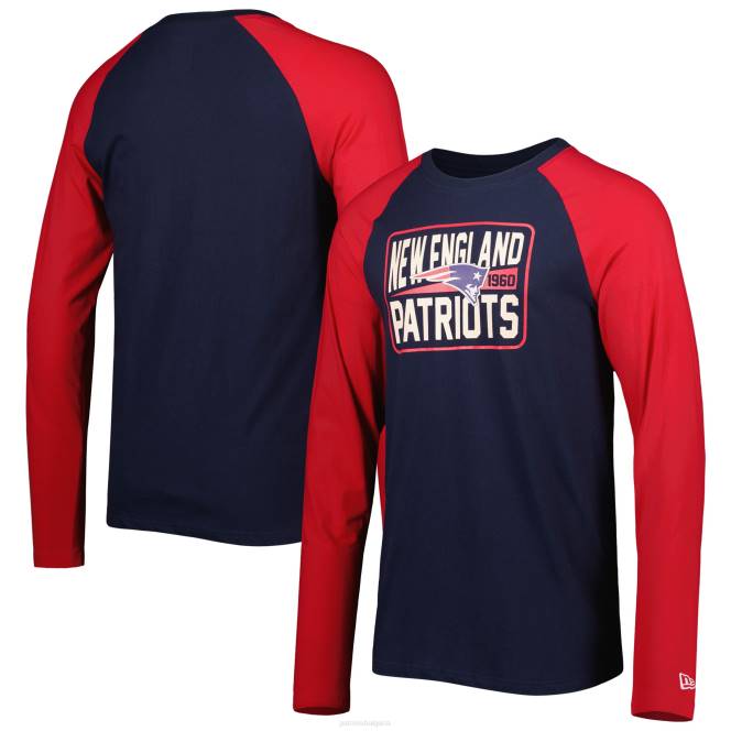 облекло Patriots Jersey тениска с дълъг ръкав от нова ера в тъмносин цвят мъже T8TH1950