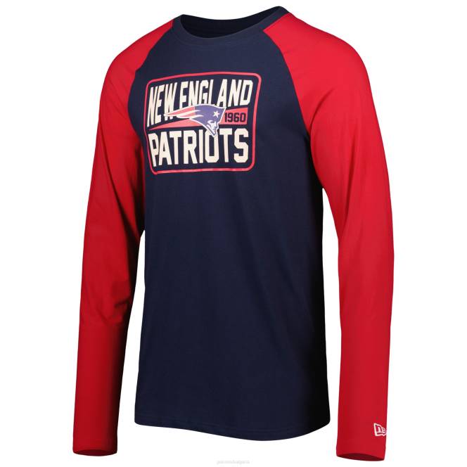 облекло Patriots Jersey тениска с дълъг ръкав от нова ера в тъмносин цвят мъже T8TH1950