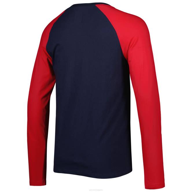 облекло Patriots Jersey тениска с дълъг ръкав от нова ера в тъмносин цвят мъже T8TH1950