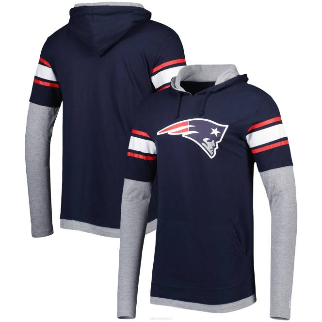 облекло Patriots Jersey нова ера тъмносиня тениска с качулка с дълъг ръкав мъже T8TH1968
