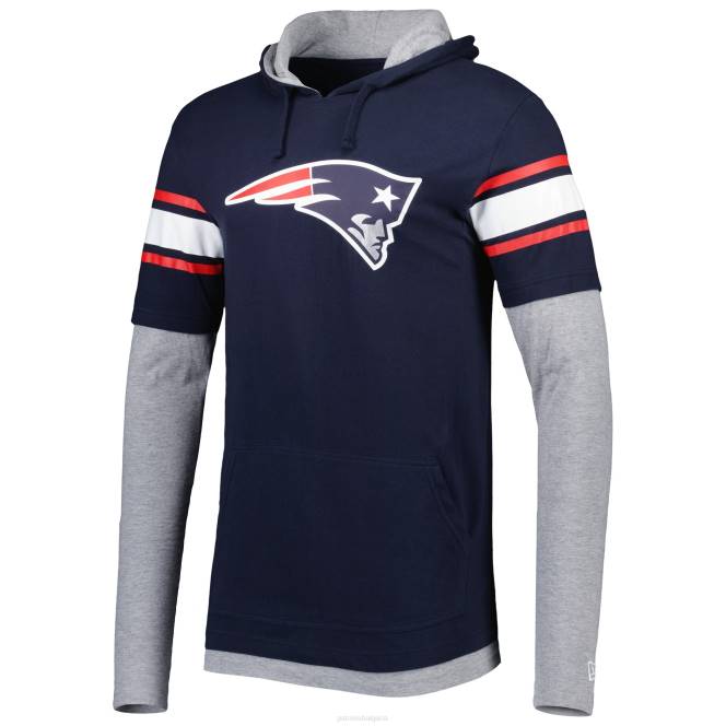 облекло Patriots Jersey нова ера тъмносиня тениска с качулка с дълъг ръкав мъже T8TH1968