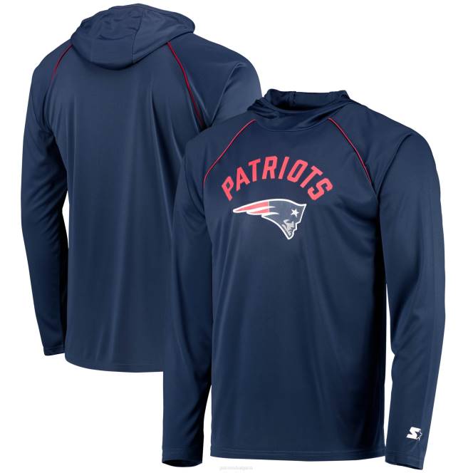 облекло Patriots Jersey начална тъмносиня реглан тениска с качулка с дълъг ръкав мъже T8TH1984