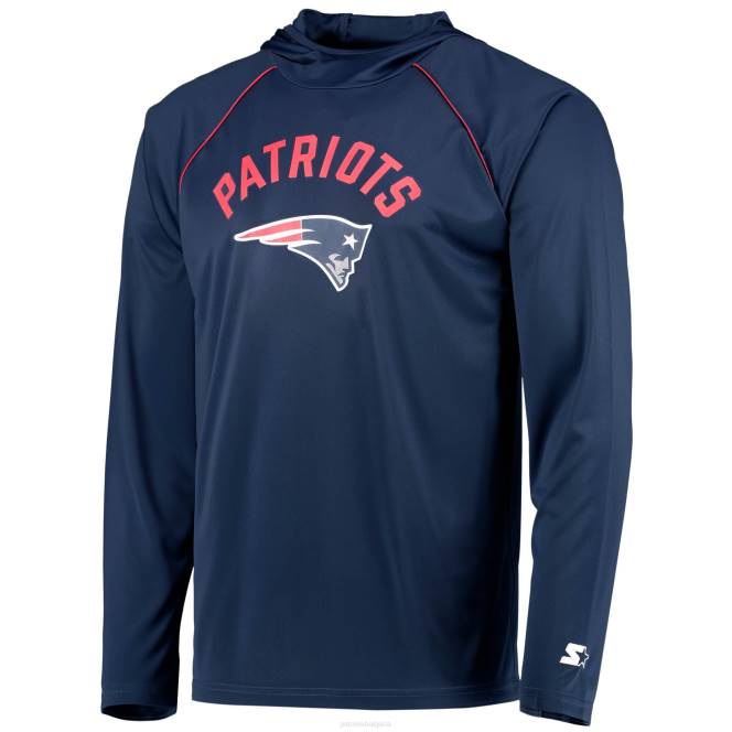 облекло Patriots Jersey начална тъмносиня реглан тениска с качулка с дълъг ръкав мъже T8TH1984