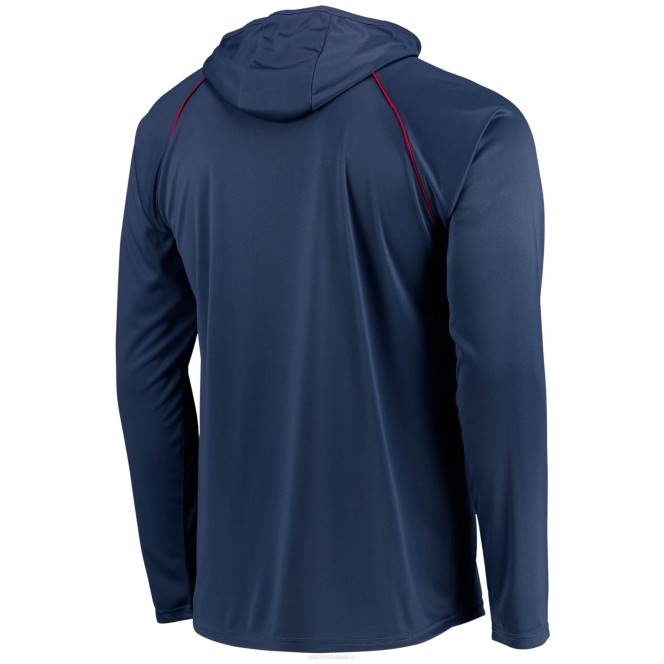 облекло Patriots Jersey начална тъмносиня реглан тениска с качулка с дълъг ръкав мъже T8TH1984