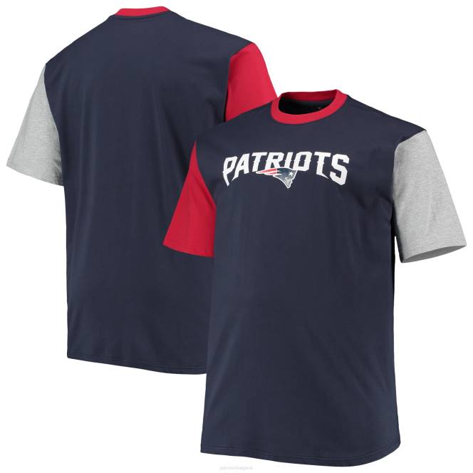 облекло Patriots Jersey тъмносиня/червена голяма и висока тениска с цветни блокове мъже T8TH1991