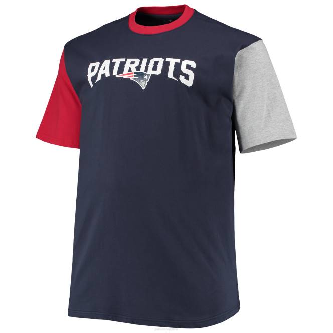 облекло Patriots Jersey тъмносиня/червена голяма и висока тениска с цветни блокове мъже T8TH1991