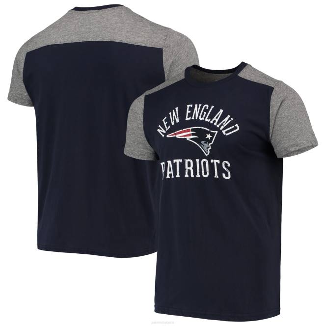 облекло Patriots Jersey Величествени нишки тъмносиня/сива тениска с полеви цели мъже T8TH1998