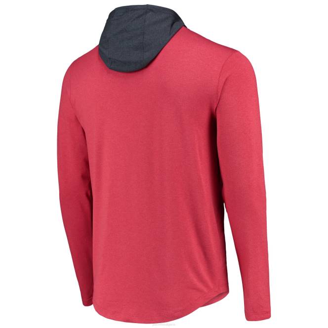 облекло Patriots Jersey тениска с дълъг ръкав с качулка с активен блок от новата ера в червено/темносиньо мъже T8TH2018