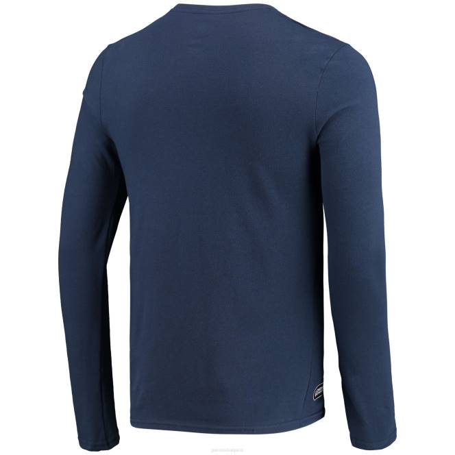 облекло Patriots Jersey автентична тениска с дълги ръкави с разделени линии от нова ера в синьо мъже T8TH2040