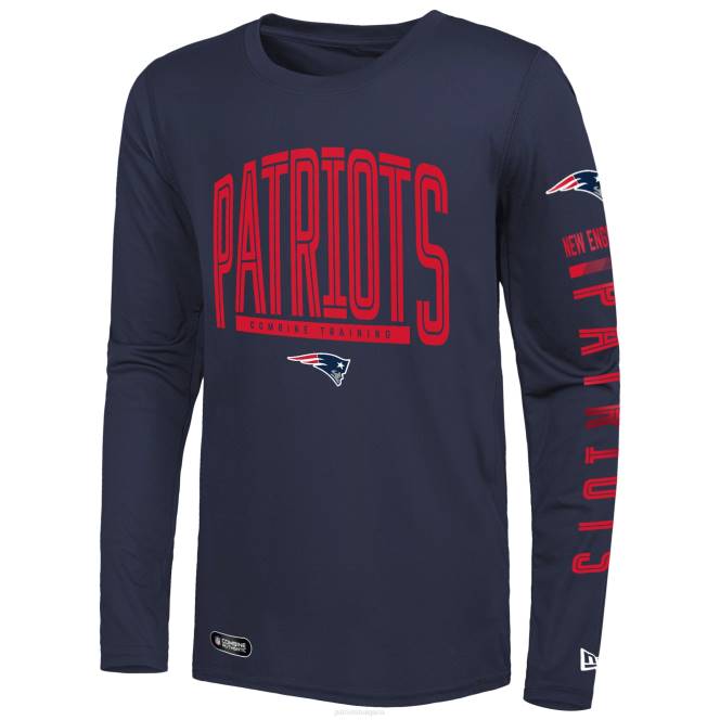 облекло Patriots Jersey автентична тениска с дълъг ръкав за домашен стадион от нова ера в синьо мъже T8TH2063