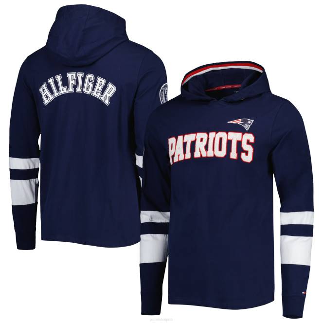 облекло Patriots Jersey Tommy Hilfiger тъмно/бяла тениска с качулка с дълъг ръкав Alex мъже T8TH1920