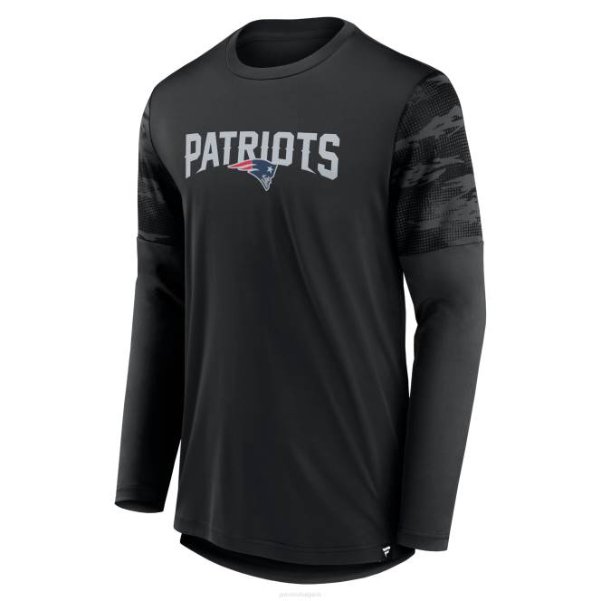 облекло Patriots Jersey тениска с дълъг ръкав с черен квадрат с марка fanatics мъже T8TH1850