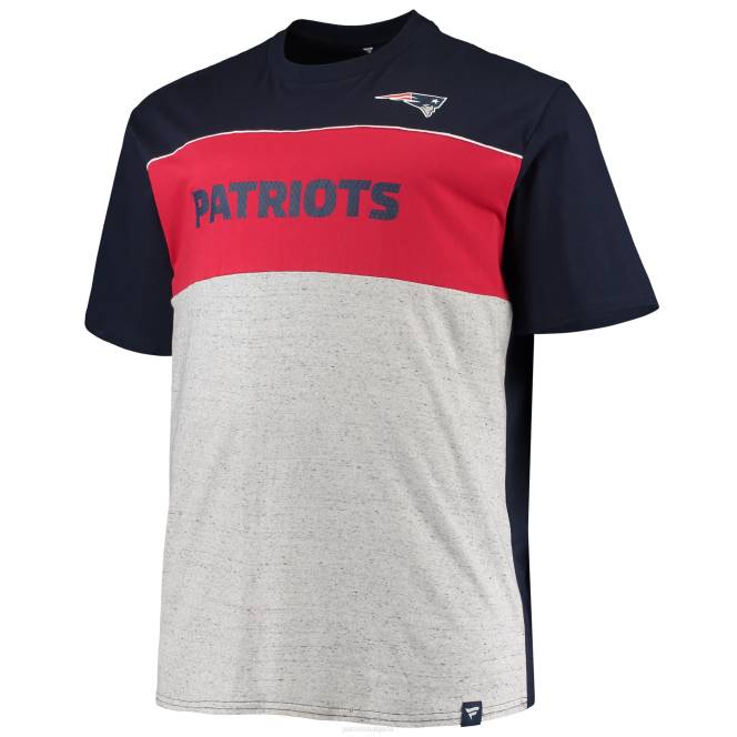 облекло Patriots Jersey голяма и висока цветна блок тениска с марка fanatics тъмносиньо/сиво с пека мъже T8TH1886