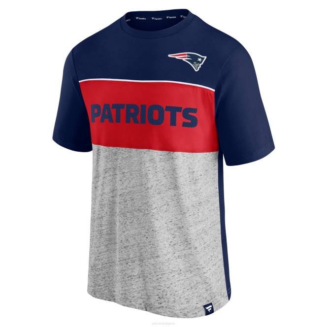 облекло Patriots Jersey тениска с тъмно синя марка fanatics/сиво с цветен блок мъже T8TH1914