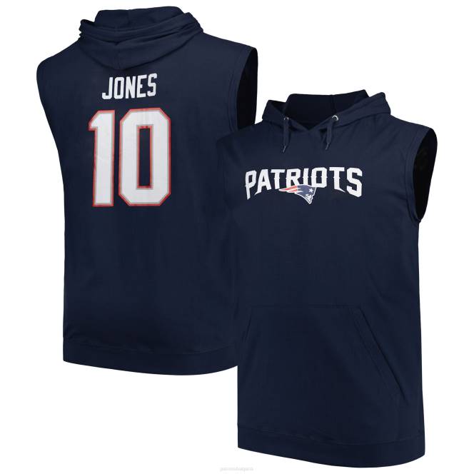 облекло Patriots Jersey mac jones тъмносин голям и висок пуловер с качулка мъже T8TH1957