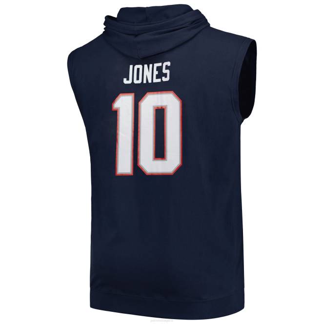 облекло Patriots Jersey mac jones тъмносин голям и висок пуловер с качулка мъже T8TH1957
