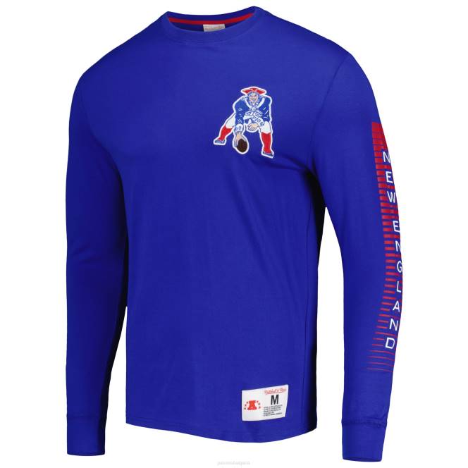 облекло Patriots Jersey mitchell & ness royal gridiron classics модна тениска с дълъг ръкав мъже T8TH1864