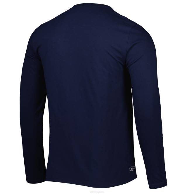 облекло Patriots Jersey new era военноморски екип комбинира автентична декларирана вталена тениска с дълъг ръкав мъже T8TH2034