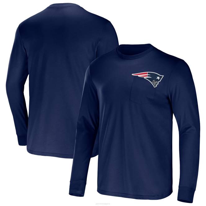 облекло Patriots Jersey nfl x darius rucker колекция от fanatics navy team тениска с дълъг ръкав и джоб мъже T8TH1935