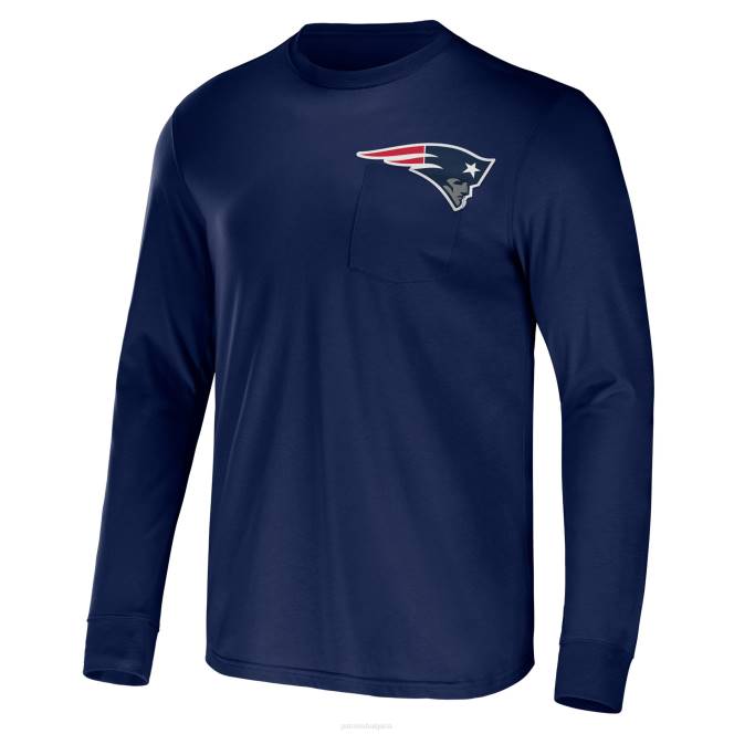 облекло Patriots Jersey nfl x darius rucker колекция от fanatics navy team тениска с дълъг ръкав и джоб мъже T8TH1935