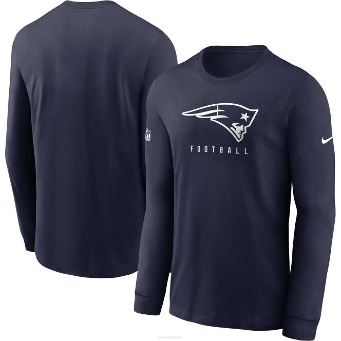 облекло Patriots Jersey nike тениска с дълъг ръкав в тъмно синьо странично изпълнение мъже T8TH1774