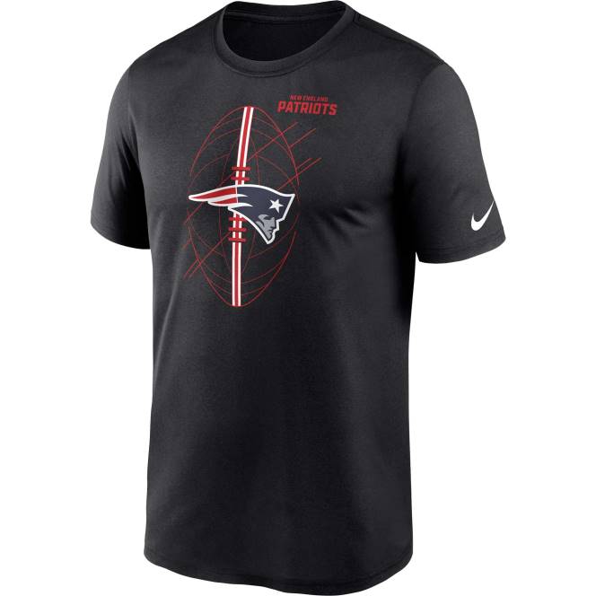 облекло Patriots Jersey тениска за изпълнение с икона на черна легенда nike мъже T8TH1775