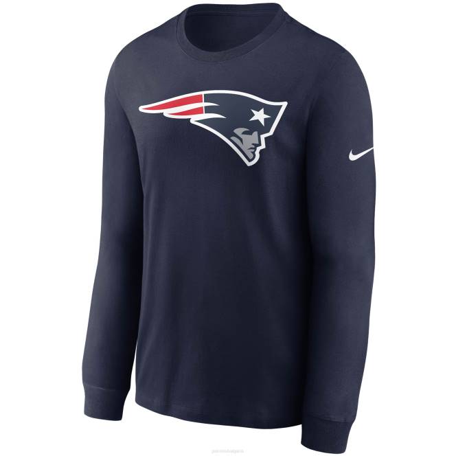 облекло Patriots Jersey Тениска с дълъг ръкав с тъмно синьо лого на nike мъже T8TH1867