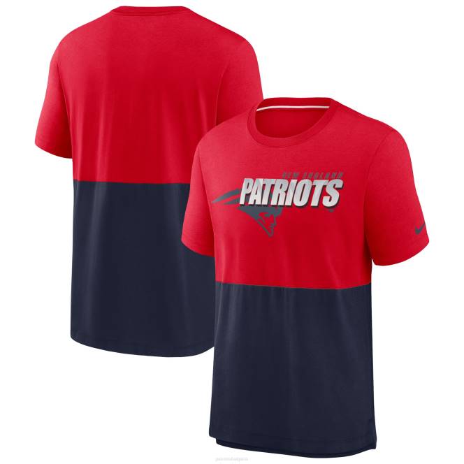 облекло Patriots Jersey nike тениска с червена/тъмносиня фен екипировка с цветни блокове от три смеси мъже T8TH2070