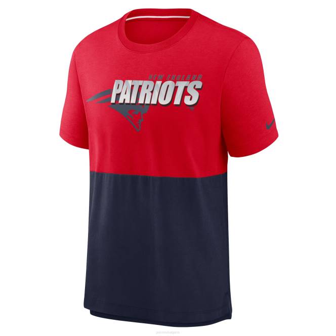 облекло Patriots Jersey nike тениска с червена/тъмносиня фен екипировка с цветни блокове от три смеси мъже T8TH2070