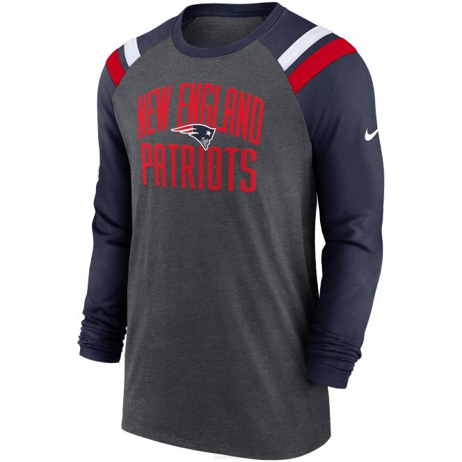 облекло Patriots Jersey Атлетична модна тениска с дълъг ръкав nike heathered charcoal/navy tri-blend raglan мъже T8TH1903