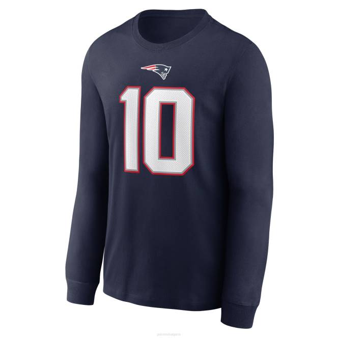 облекло Patriots Jersey тениска с дълъг ръкав nike mac jones navy player име и номер мъже T8TH2058