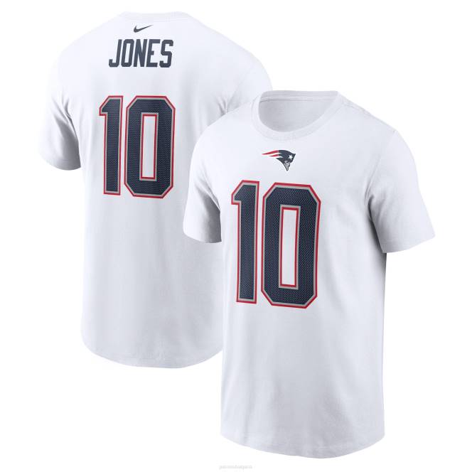 облекло Patriots Jersey Тениска с име и номер на nike mac jones white player мъже T8TH1929