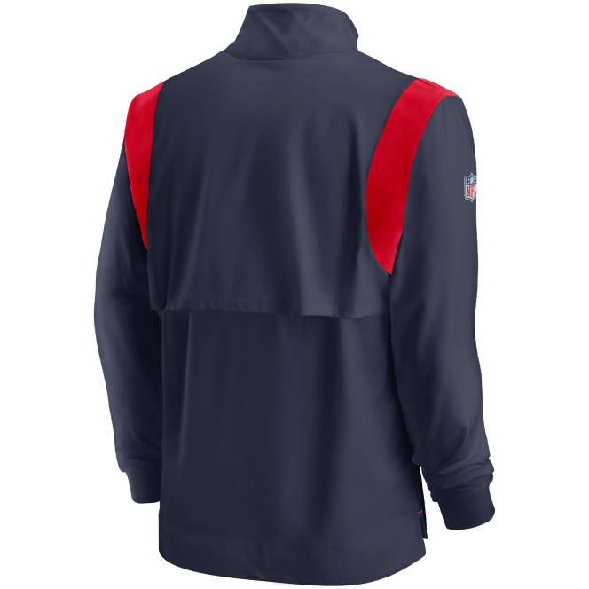 облекло Patriots Jersey nike navy sideline coach chevron lockup четвърт цип горнище с дълъг ръкав мъже T8TH1842