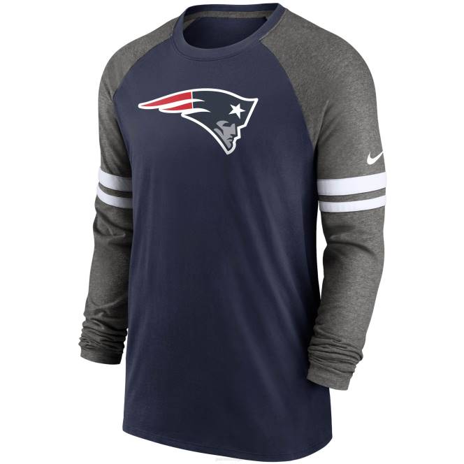 облекло Patriots Jersey nike тениска с дълъг ръкав в синьо/въглено изпълнение raglan мъже T8TH2056