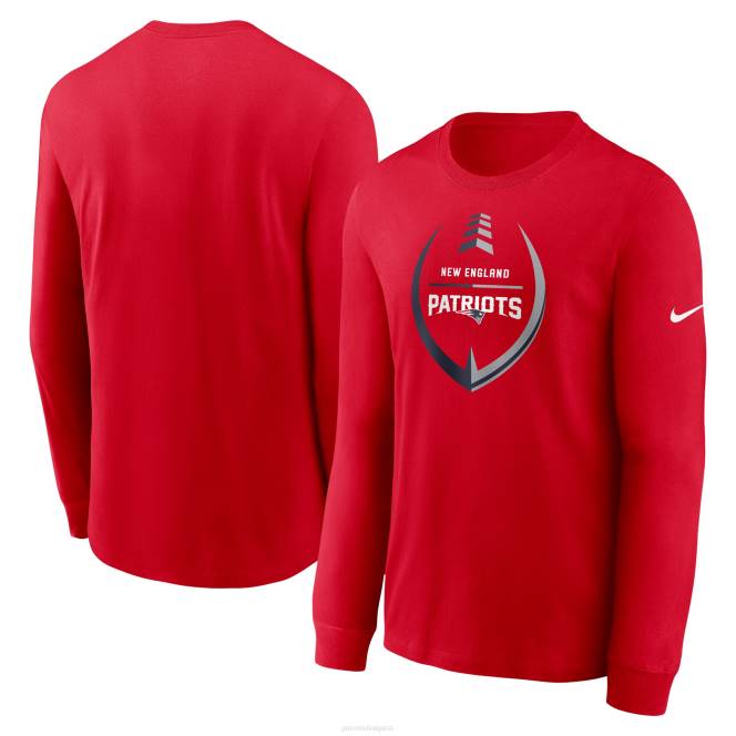 облекло Patriots Jersey тениска с дълъг ръкав nike red icon legend мъже T8TH1888