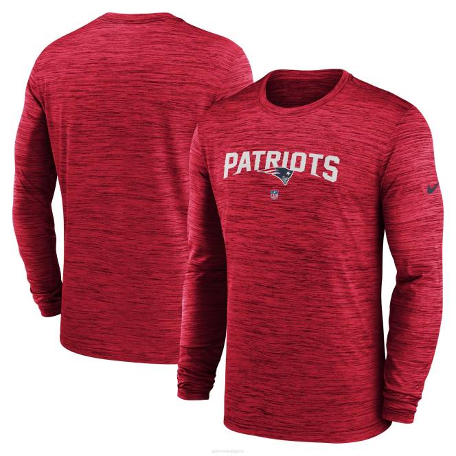 облекло Patriots Jersey тениска с дълъг ръкав nike red sideline team velocity performance мъже T8TH1901