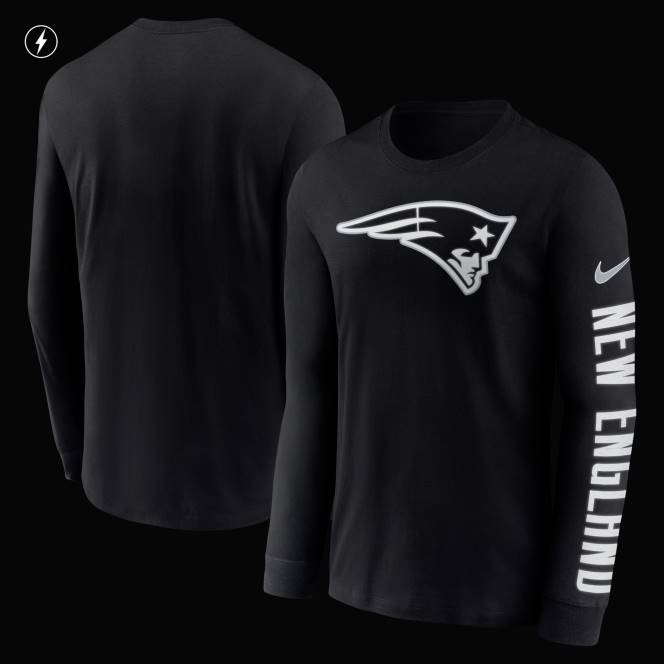 облекло Patriots Jersey черна тениска с име и лого на nike rflctv мъже T8TH1814